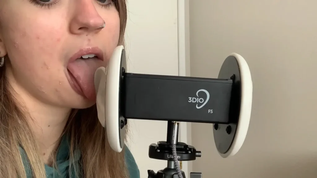 Sadie ASMR 3Dio Extra Spitty Side View Mic Licking Patreon Leak